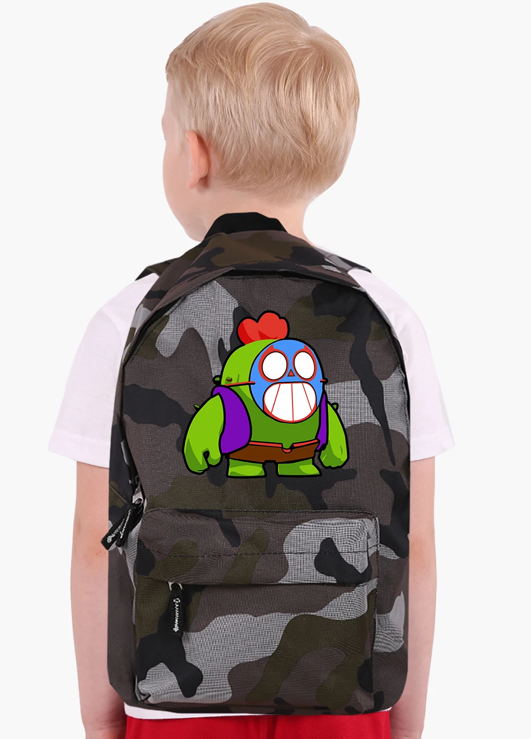 Детский рюкзак Спайк Бравл Старс значок Ель Прімо (Spike Brawl Stars with Pin El Primo) (9263-2600) MobiPrint (217075159)