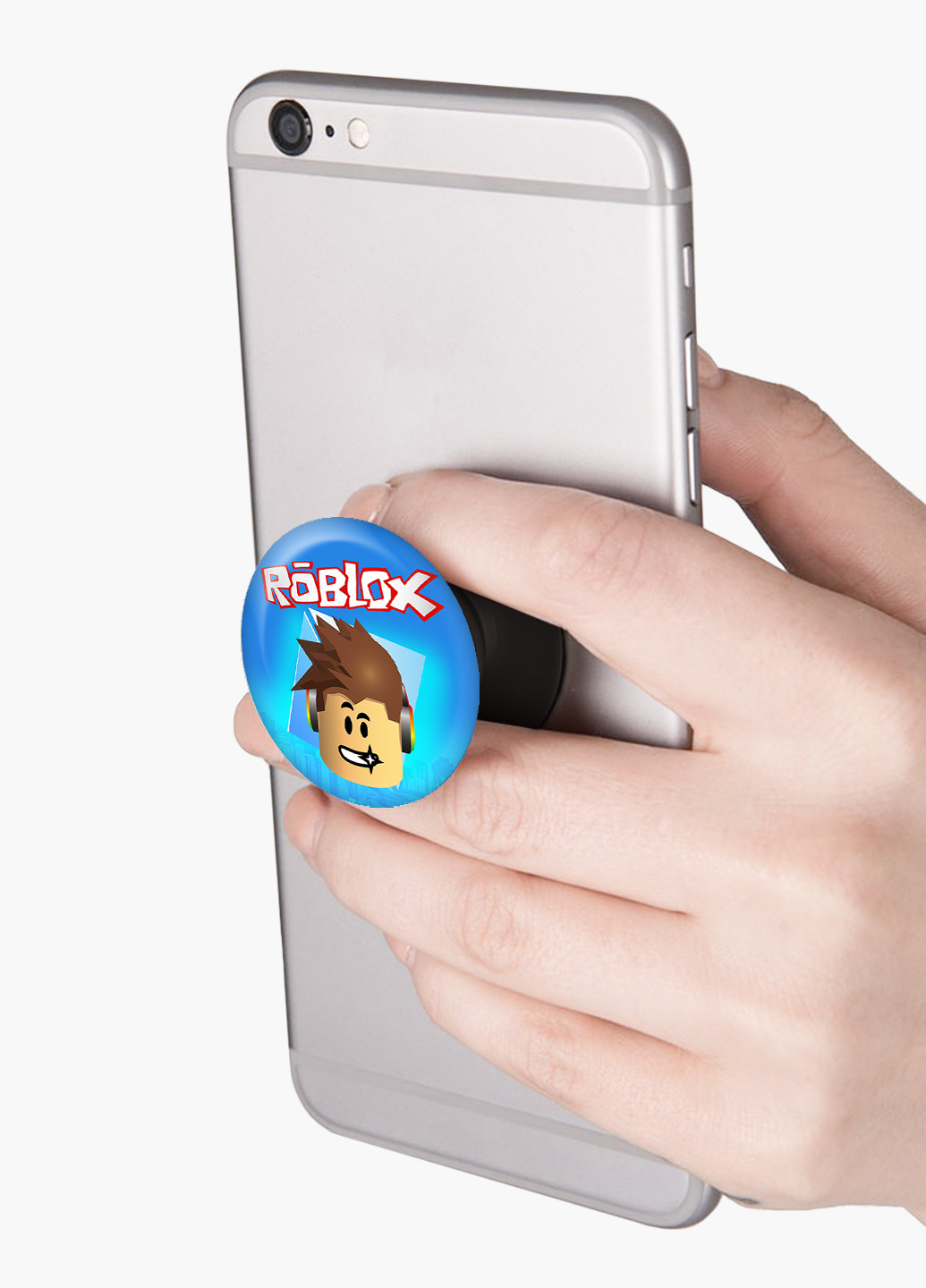 Попсокет (Popsockets) держатель для смартфона Роблокс (Roblox) (8754-1713) Черный MobiPrint (216836468)