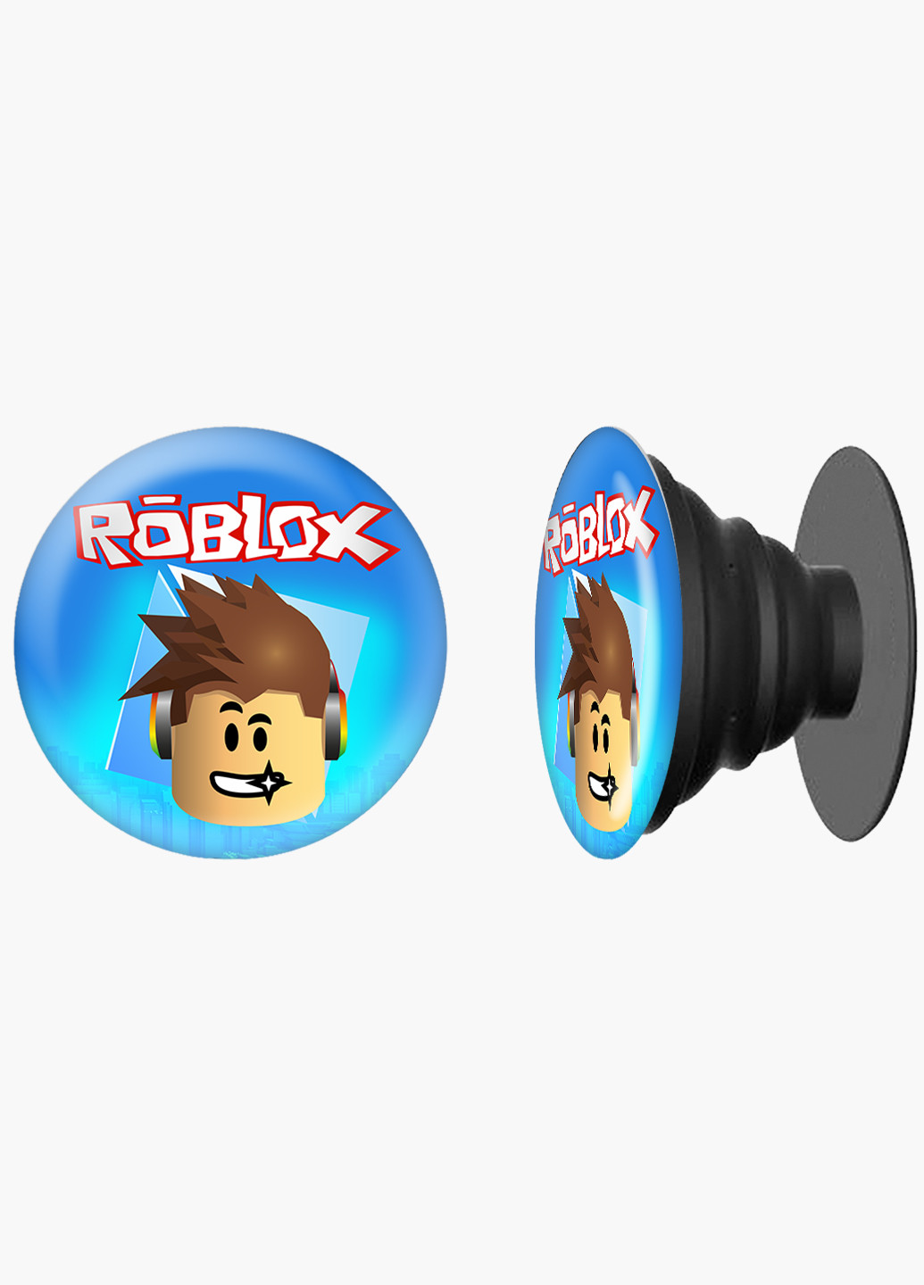 Попсокет (Popsockets) держатель для смартфона Роблокс (Roblox) (8754-1713) Черный MobiPrint (216836468)