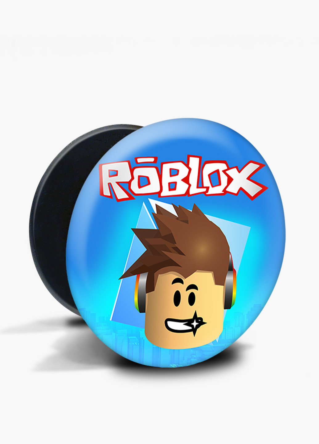 Попсокет (Popsockets) держатель для смартфона Роблокс (Roblox) (8754-1713) Черный MobiPrint (216836468)