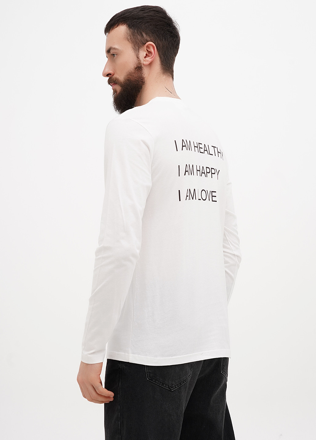 Белый демисезонный кэжуал лонгслив Next Level с надписями