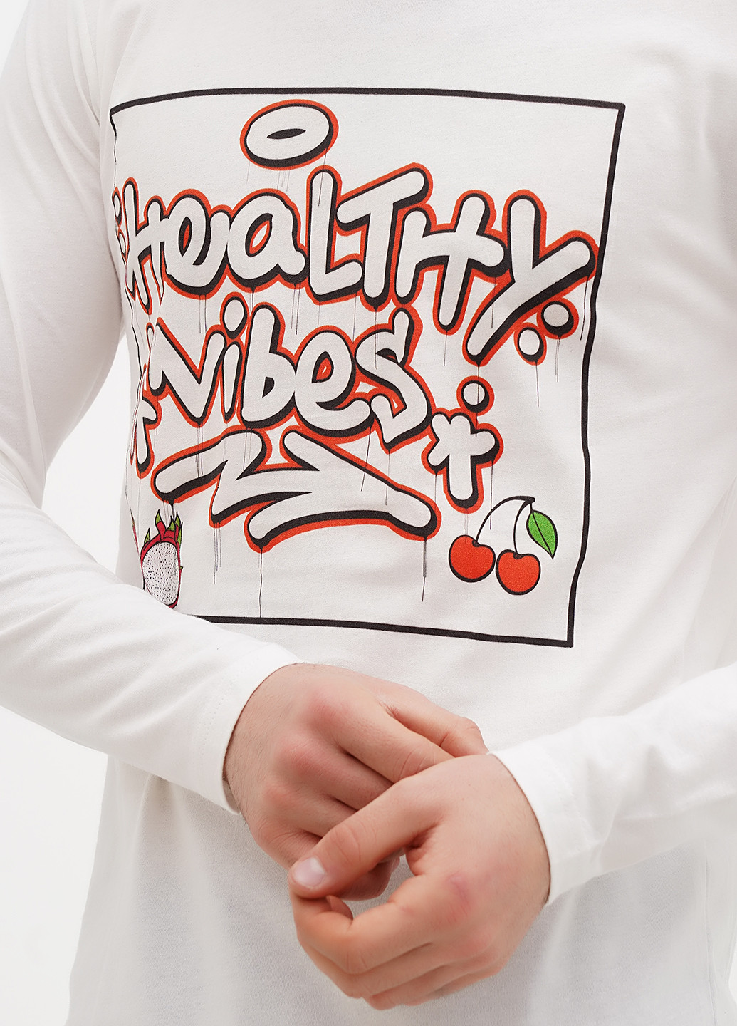 Белый демисезонный кэжуал лонгслив Next Level с надписями