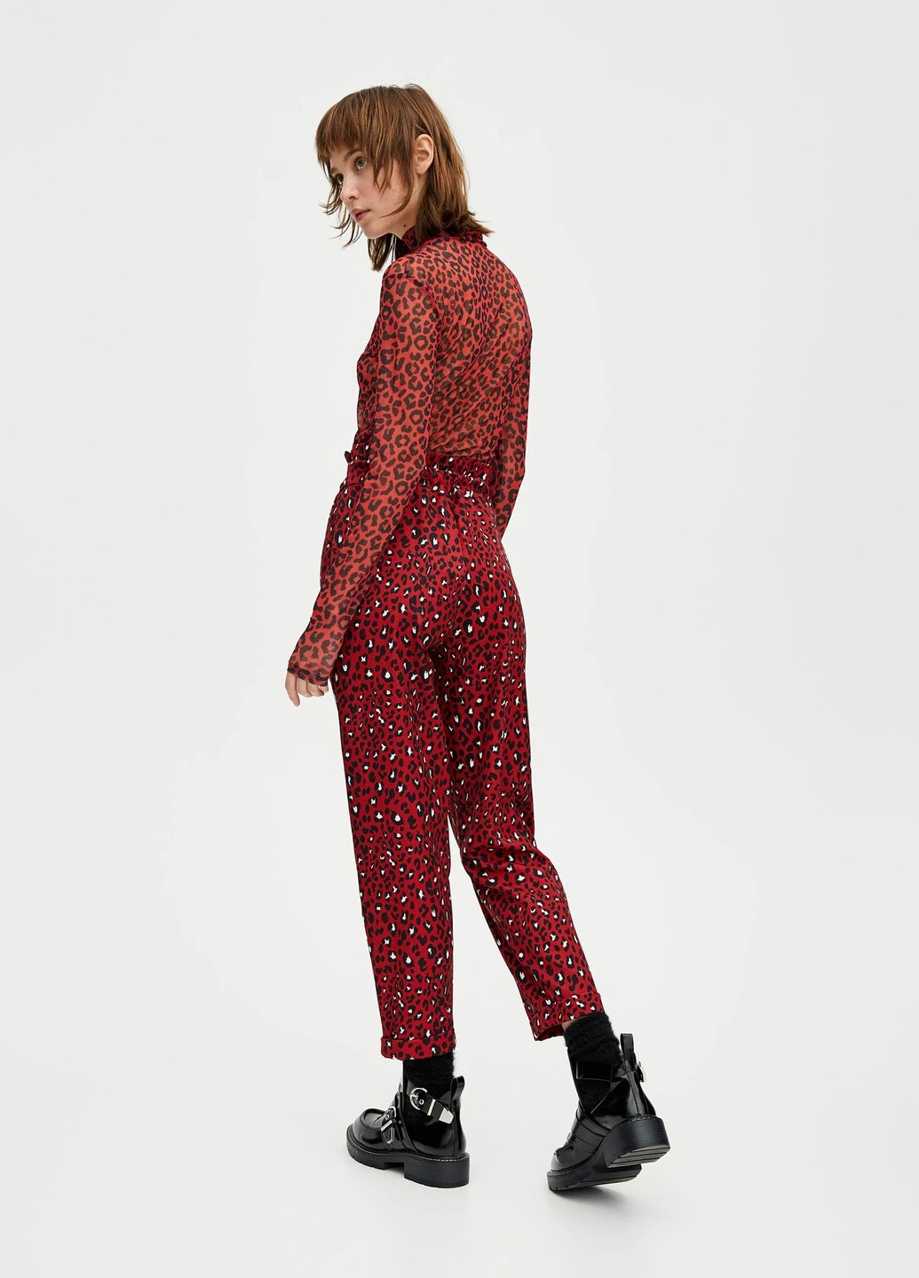 Штани демісезон,червоний в візерунки, Pull & Bear (256787648)