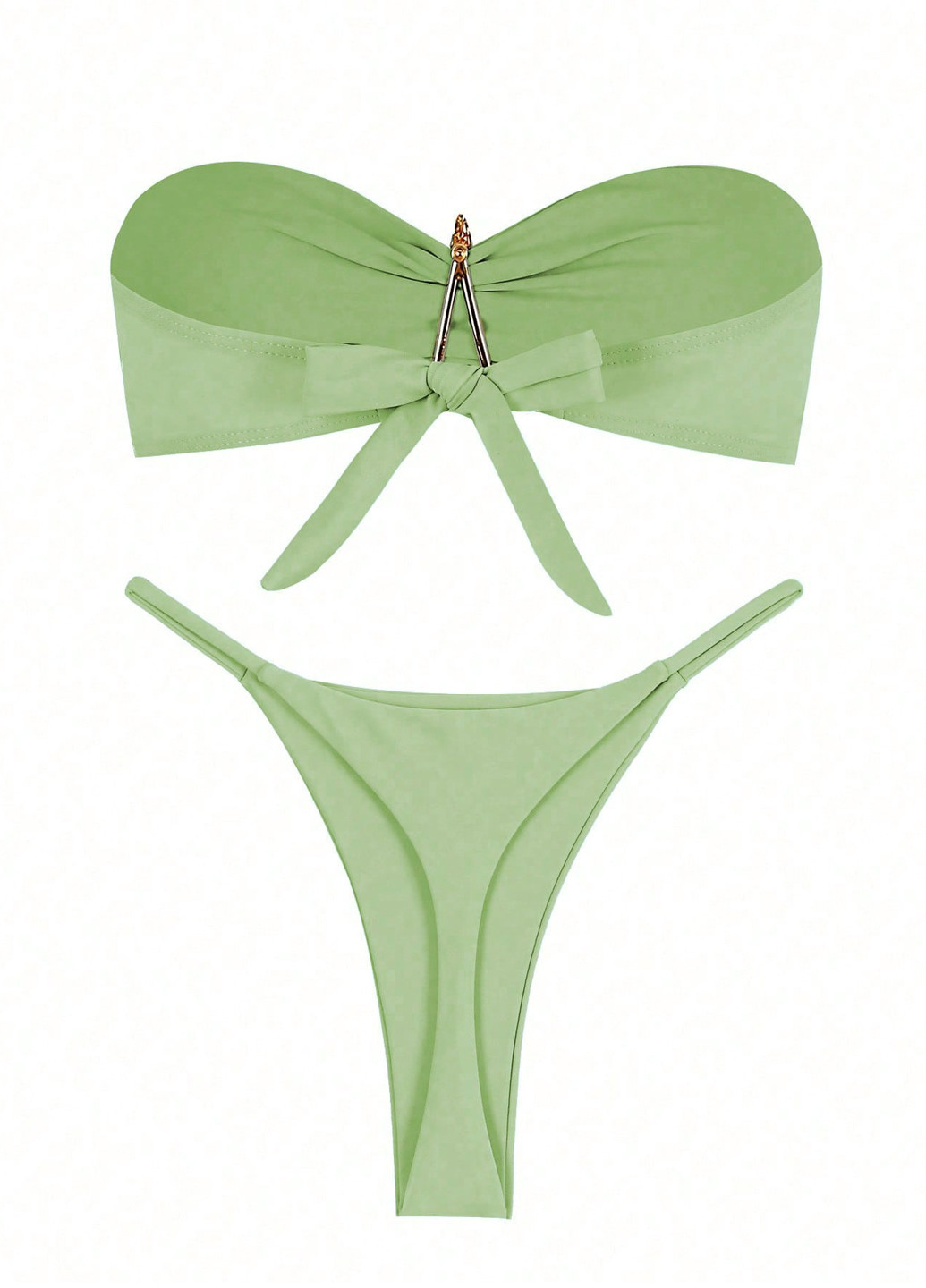 Салатовий літній купальник (ліф, трусики) балконет, роздільний SHEIN