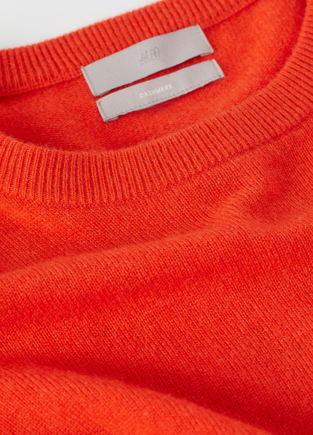 Оранжевый зимний свитер кашемировый оверсайз H&M