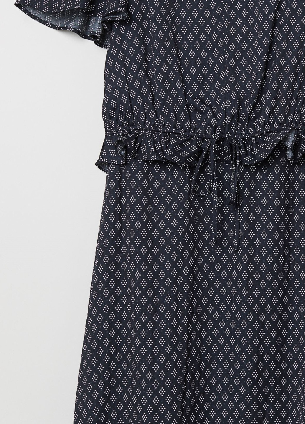 Черно-белое кэжуал платье для кормящих а-силуэт H&M с геометрическим узором