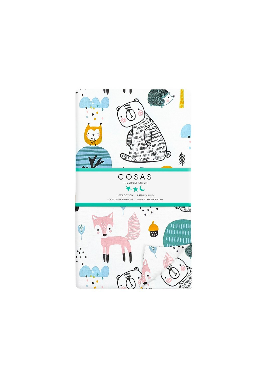 Підліткова постільна білизна ANIMALS FOREST SKY (підковдра 160х220 см, наволочка 50х70 см, простирадло 155х240 см) Cosas (251801328)