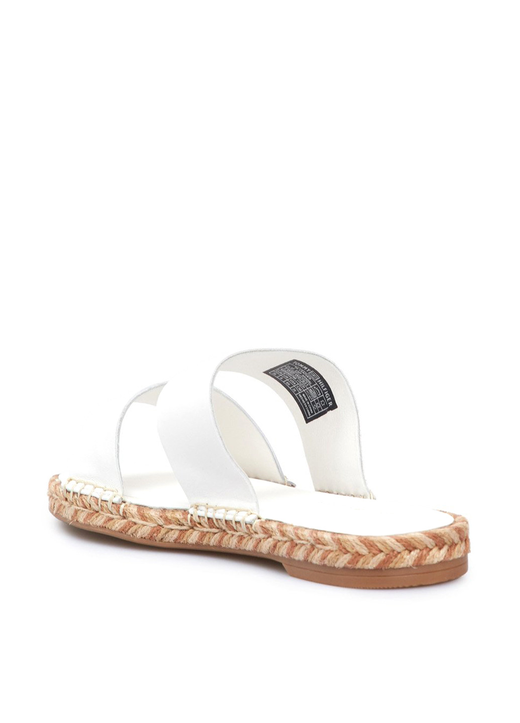 Белые шлепанцы Tommy Hilfiger на плетеной подошве, с логотипом