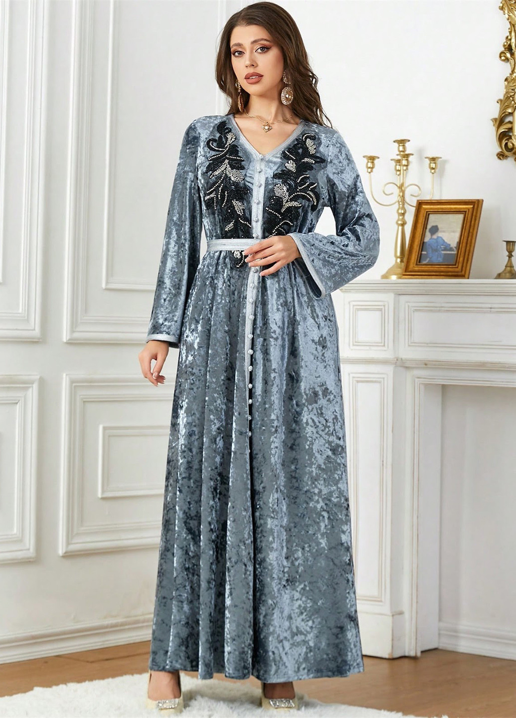 Сіра кежуал, вечірня сукня SHEIN однотонна