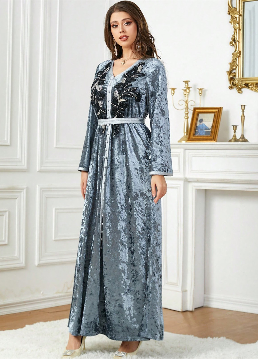 Сіра кежуал, вечірня сукня SHEIN однотонна