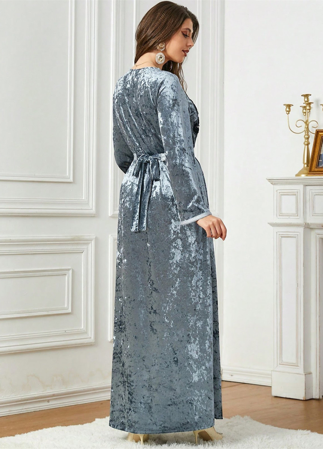 Сіра кежуал, вечірня сукня SHEIN однотонна