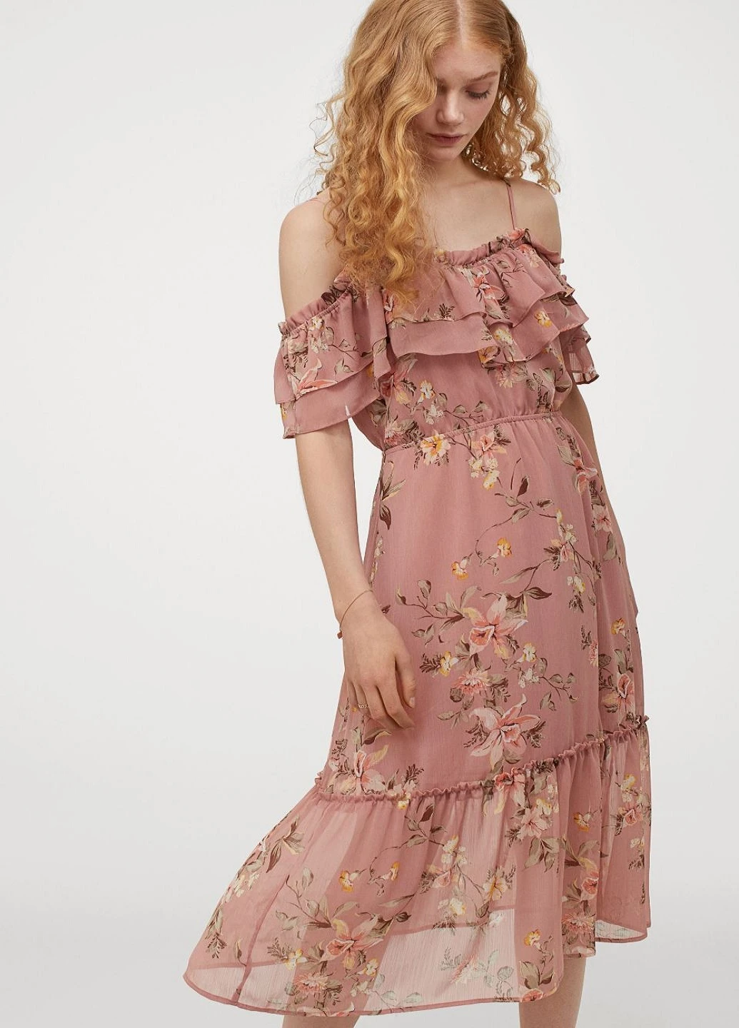 Розовое кэжуал платье H&M