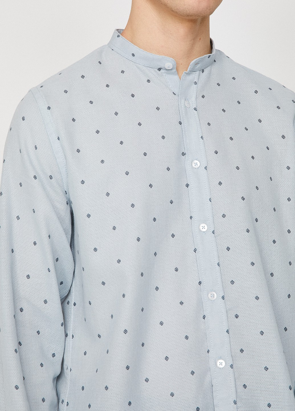 Светло-голубой кэжуал рубашка с геометрическим узором KOTON
