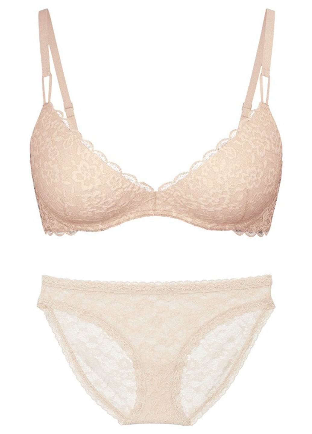 Бежевий демісезонний комплект (бюстгальтер, трусики) Victoria's Secret