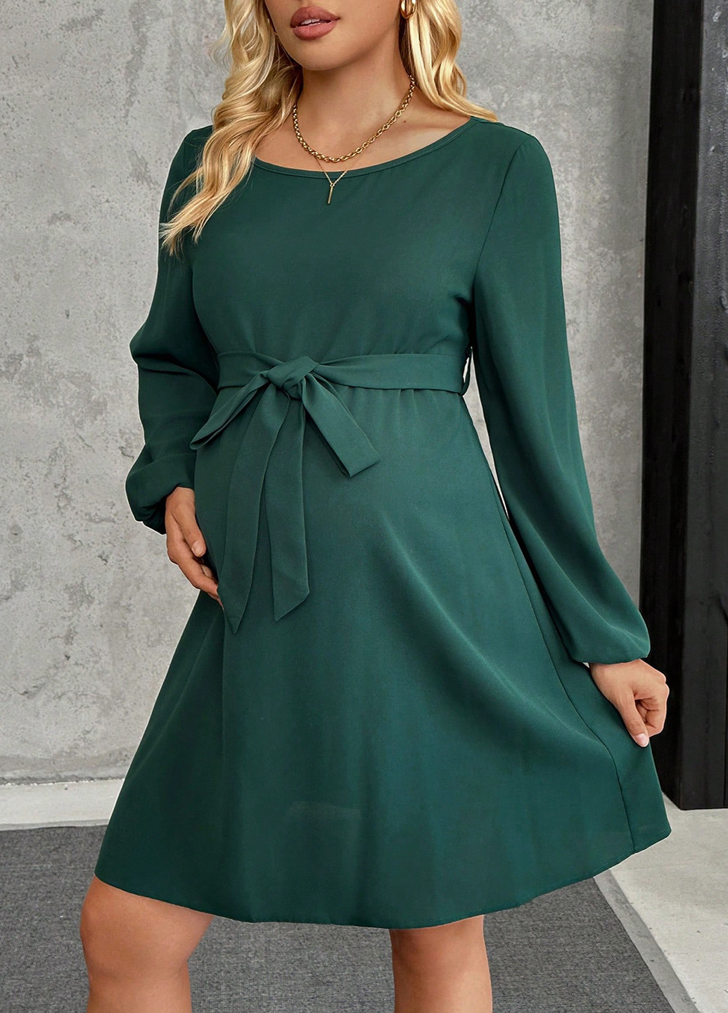 Зелена кежуал сукня для вагітних SHEIN однотонна