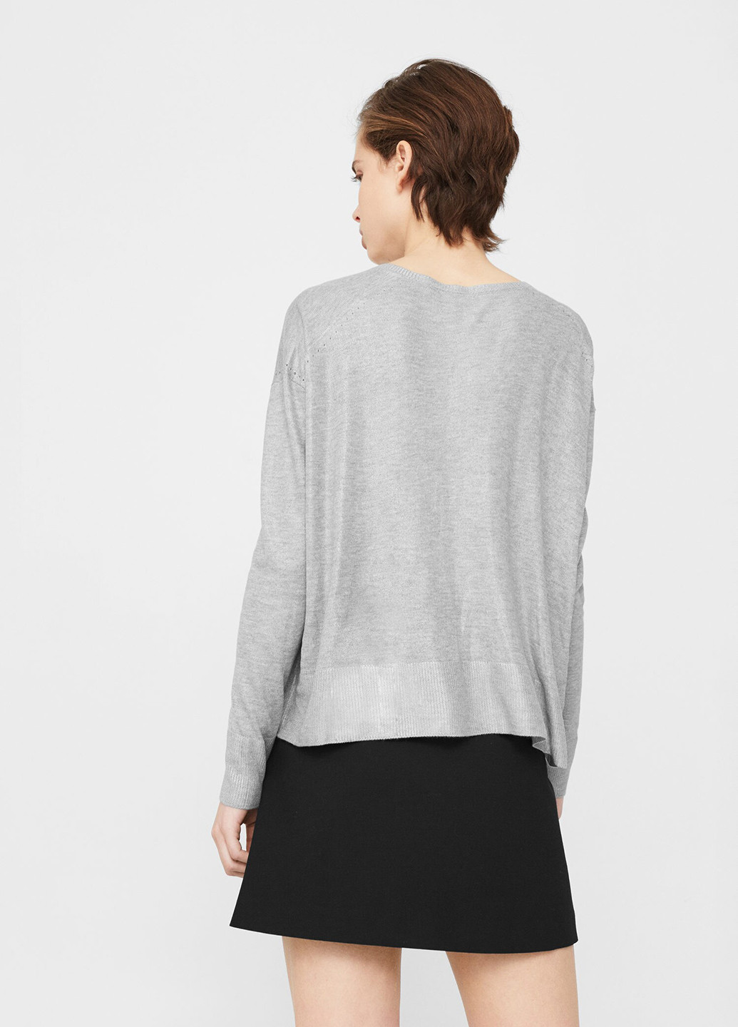 Светло-серый демисезонный пуловер пуловер Mango