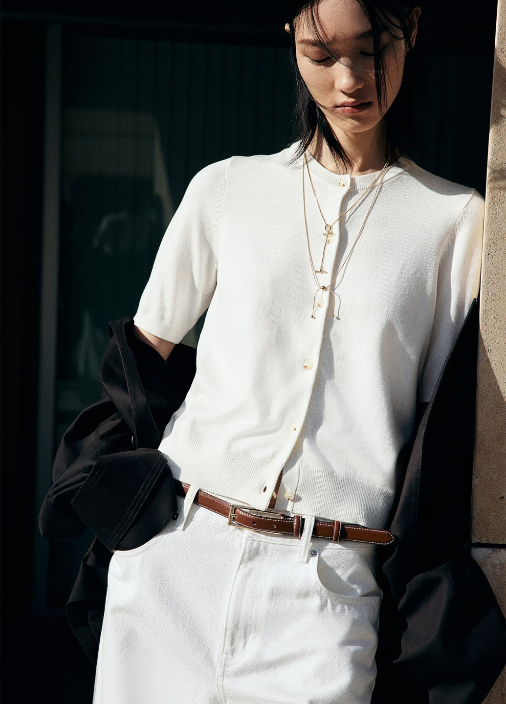 Кремовый демисезонный кардиган H&M