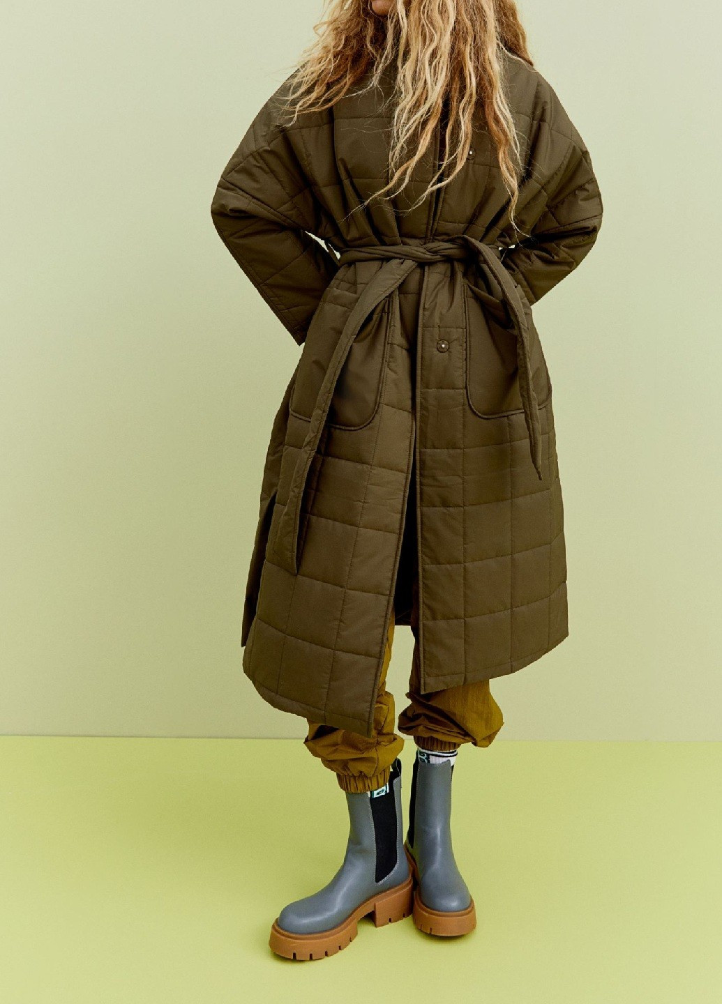 Оливкове (хакі) демісезонне Пальто H&M