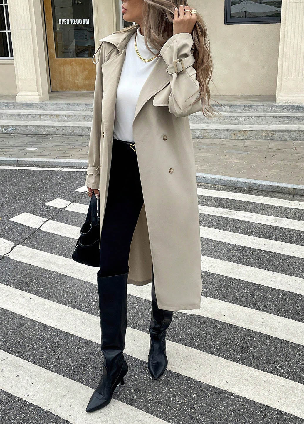 Плащ SHEIN тренчкот на гудзиках демісезон (366268536)