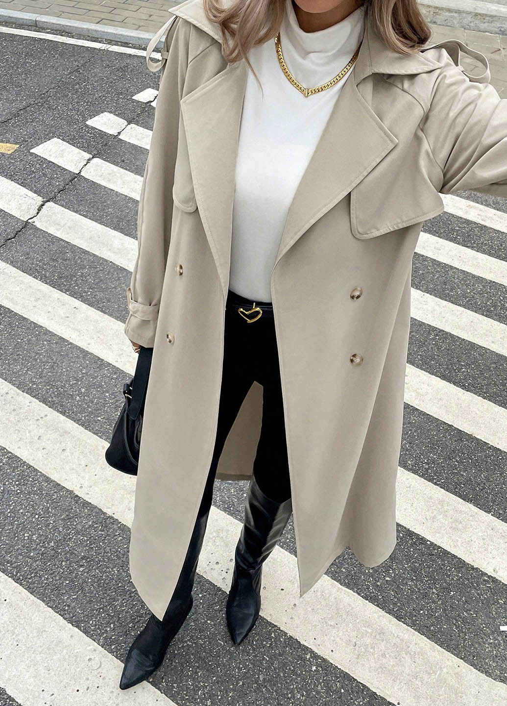 Плащ SHEIN тренчкот на гудзиках демісезон (366268536)