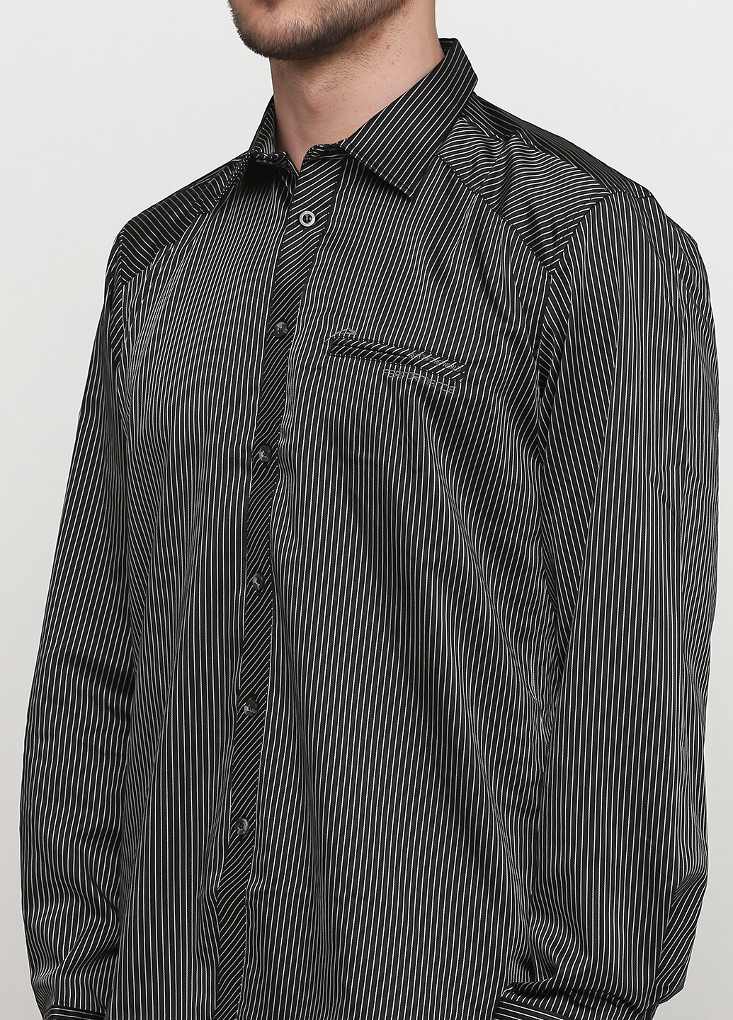 Черная кэжуал рубашка в полоску Recodar