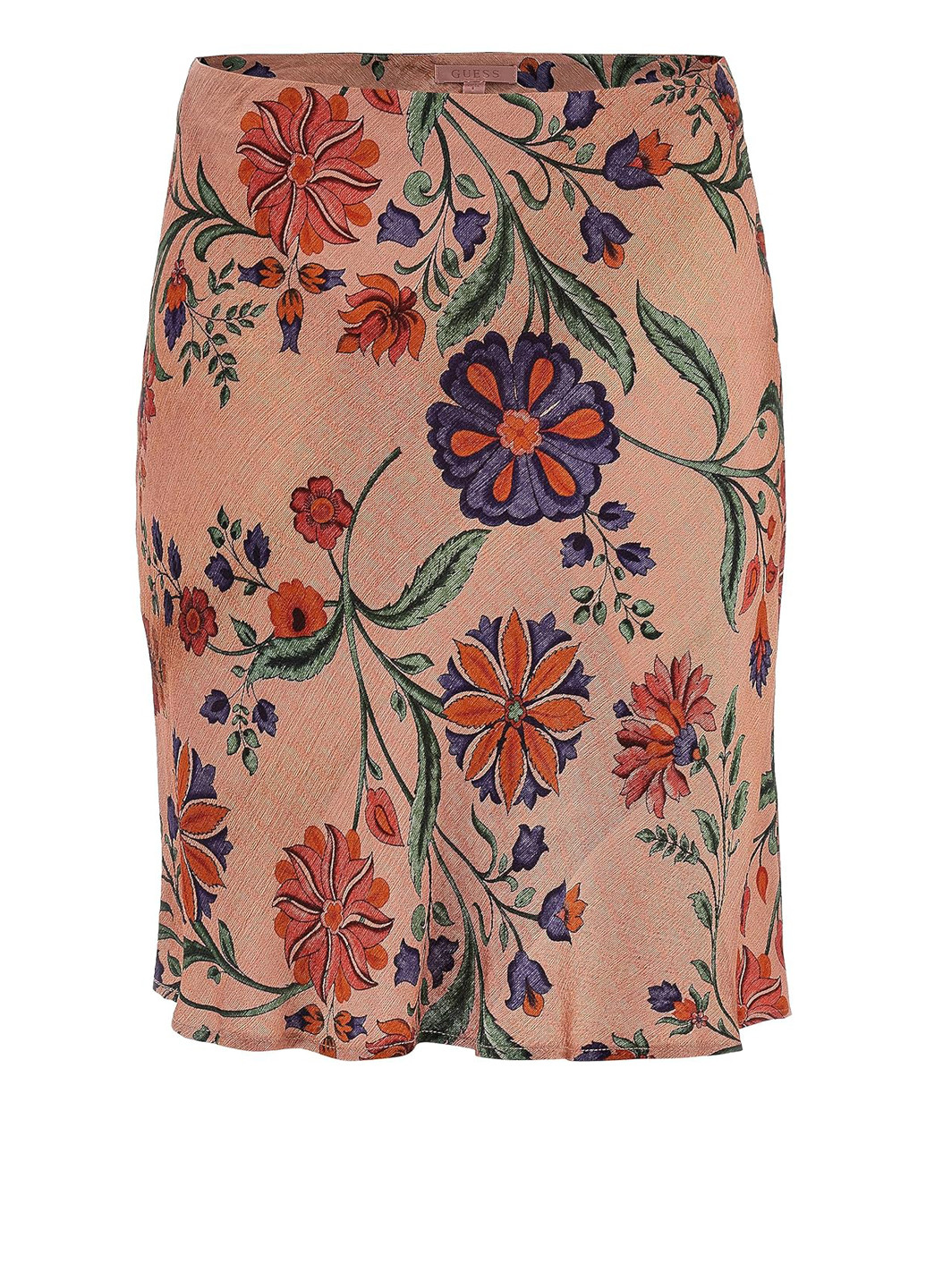 Розово-коричневая кэжуал цветочной расцветки юбка Guess