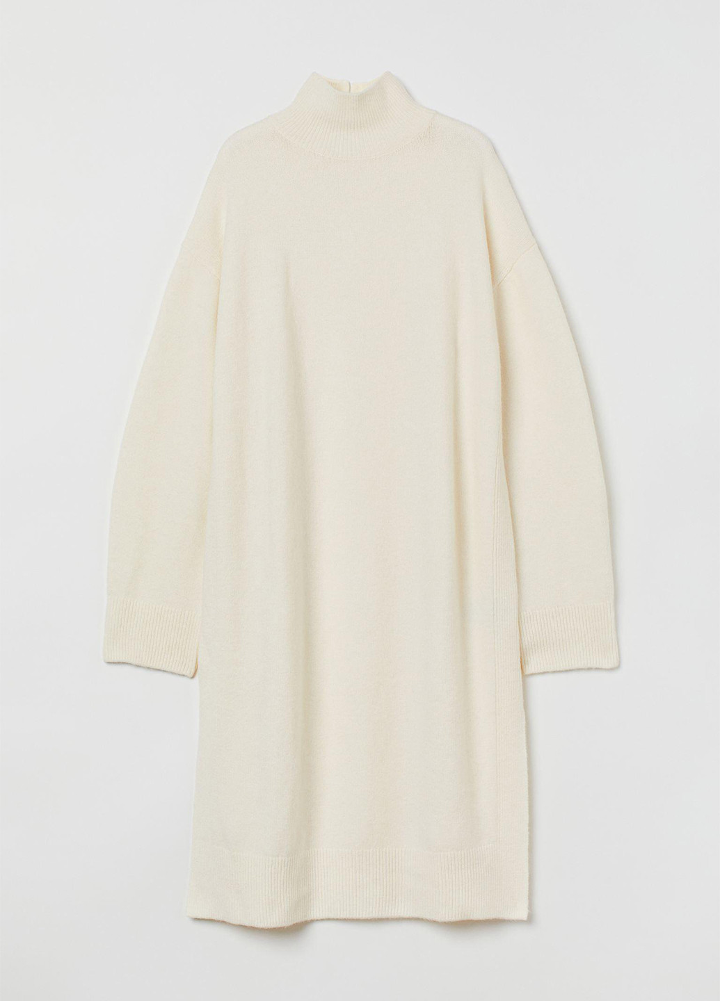 Айвори кэжуал сукня-толстовка платье-свитер H&M однотонное