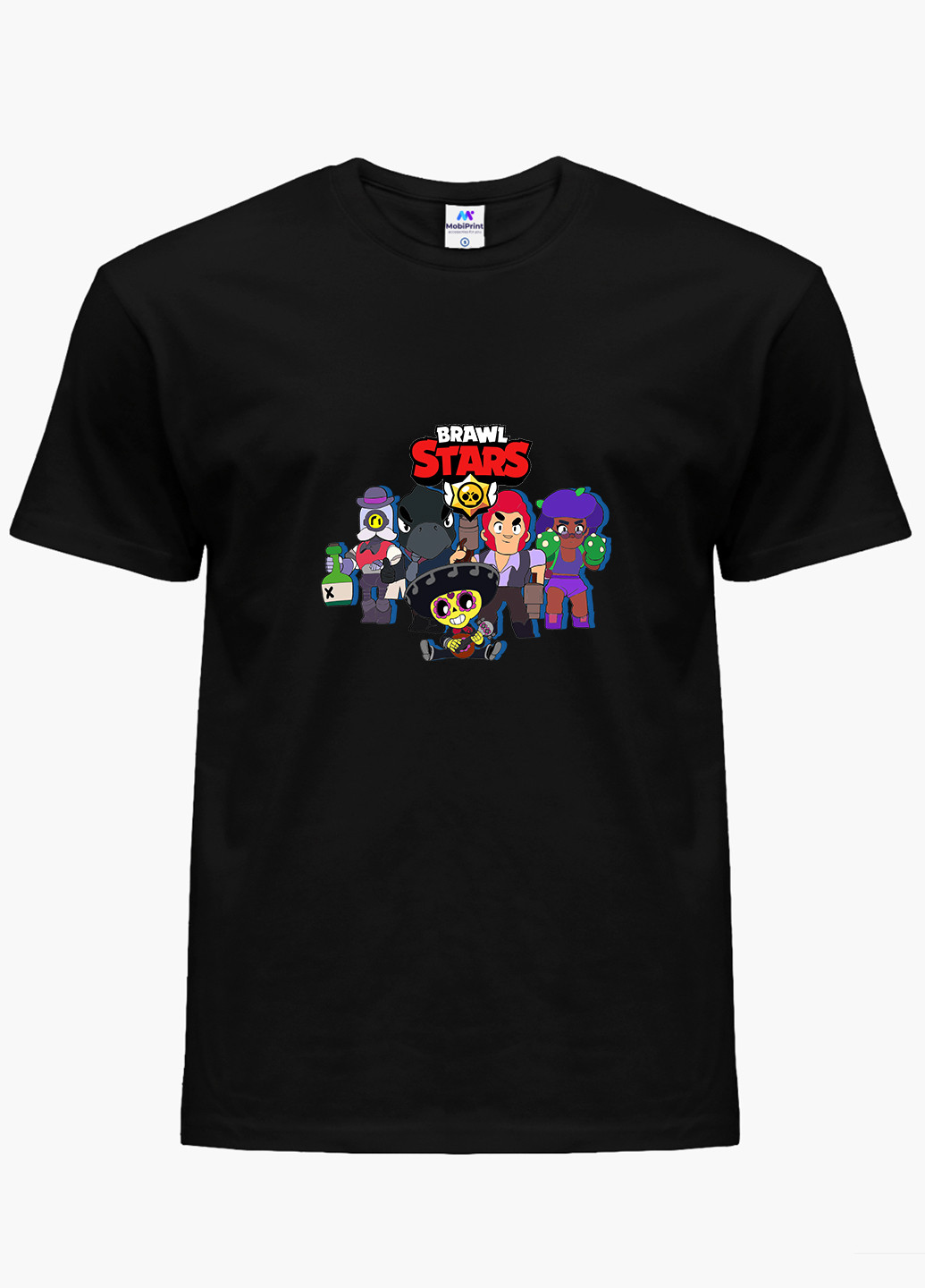 Чорна демісезонна футболка дитяча бравл старс (brawl stars) (9224-1004) MobiPrint