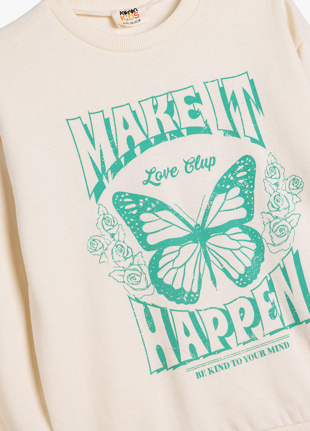 KOTON світшот малюнок кремовий кежуал бавовна