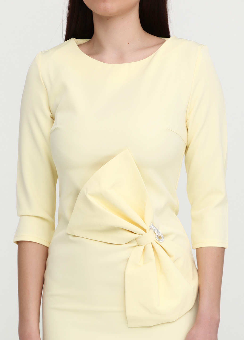Желтое кэжуал платье Elegance однотонное