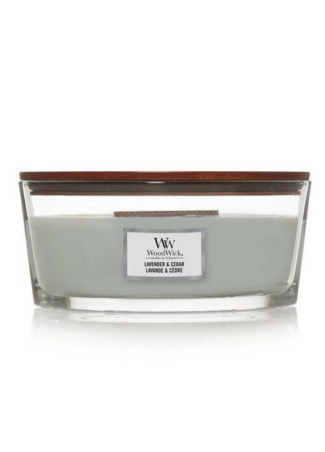 Ароматическая свеча в стекле Ellipse Lavender & Cedar 453 г (1666260E) WoodWick (227516243)