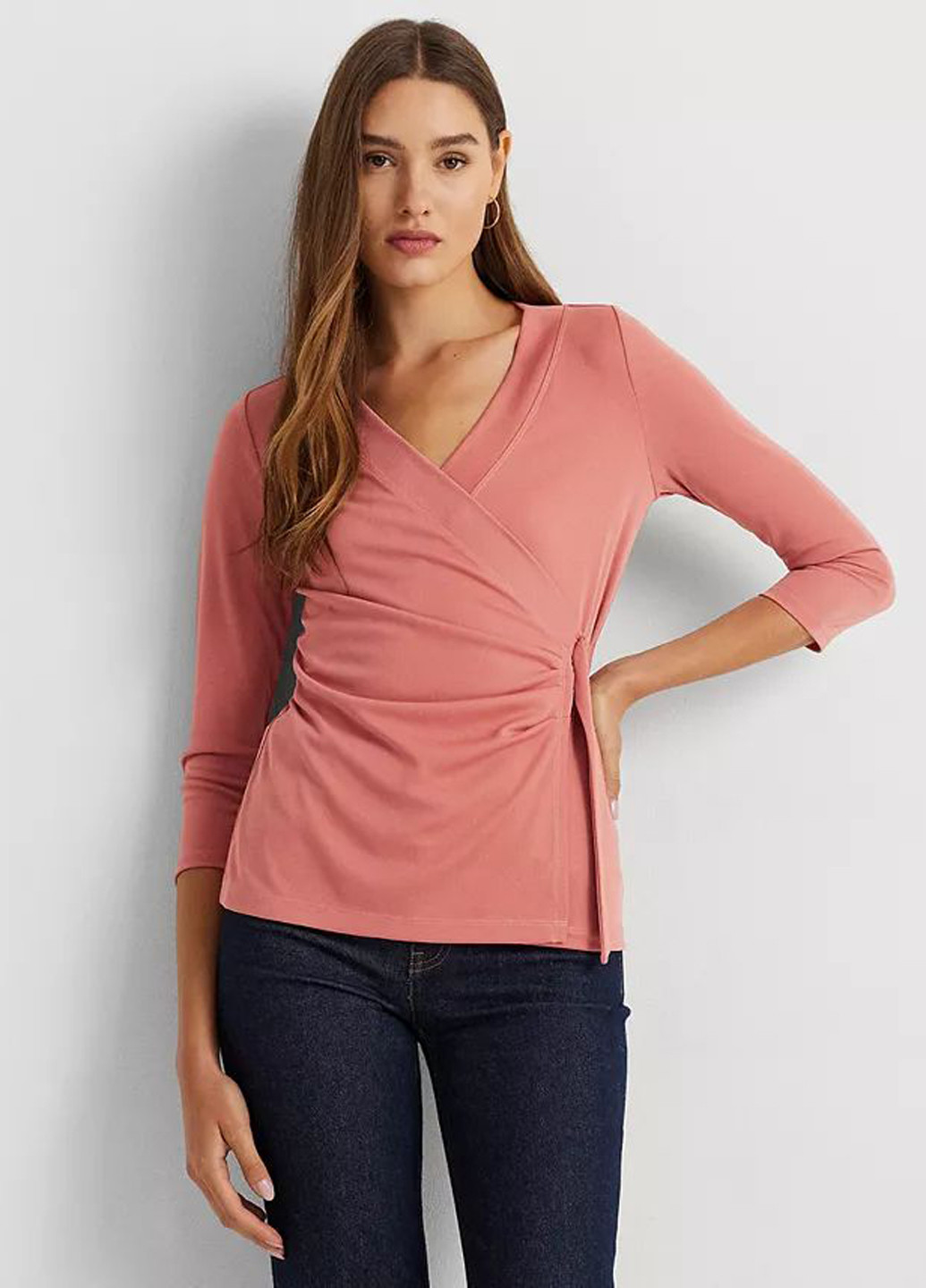 Терракотовая блузка на запах Ralph Lauren