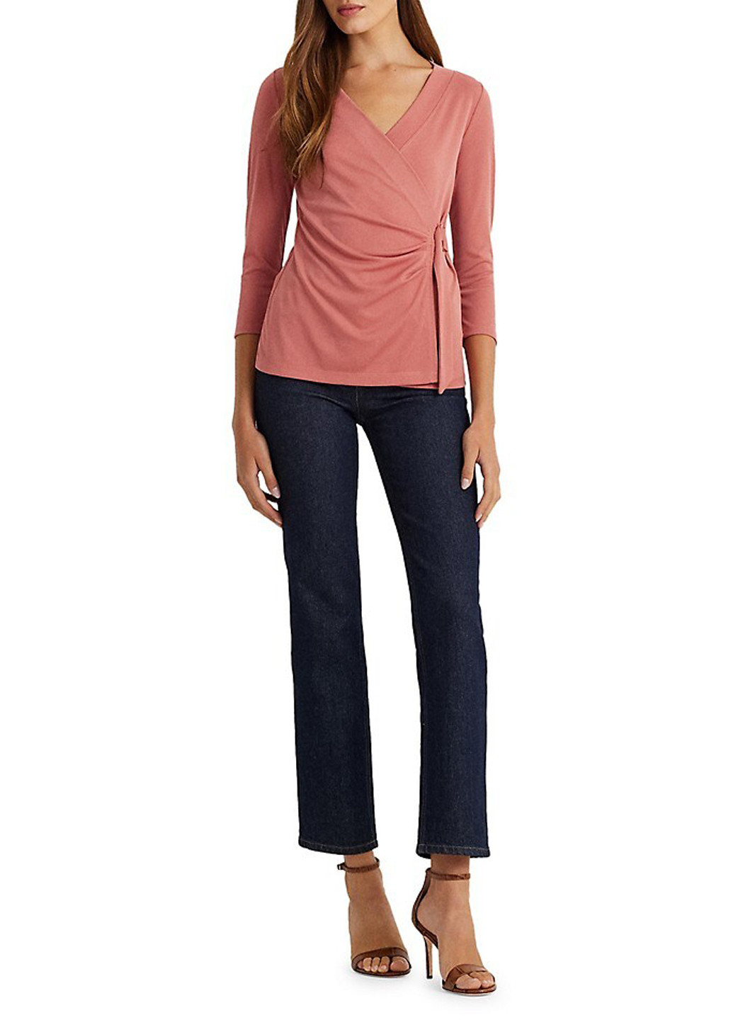 Терракотовая блузка на запах Ralph Lauren