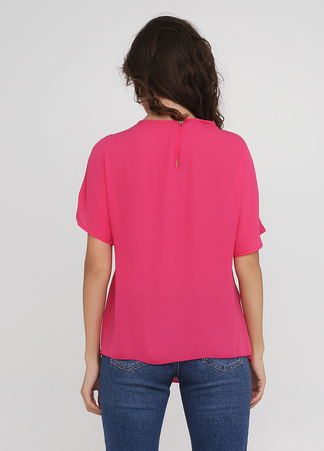 Розовая летняя блуза на запах Rinascimento