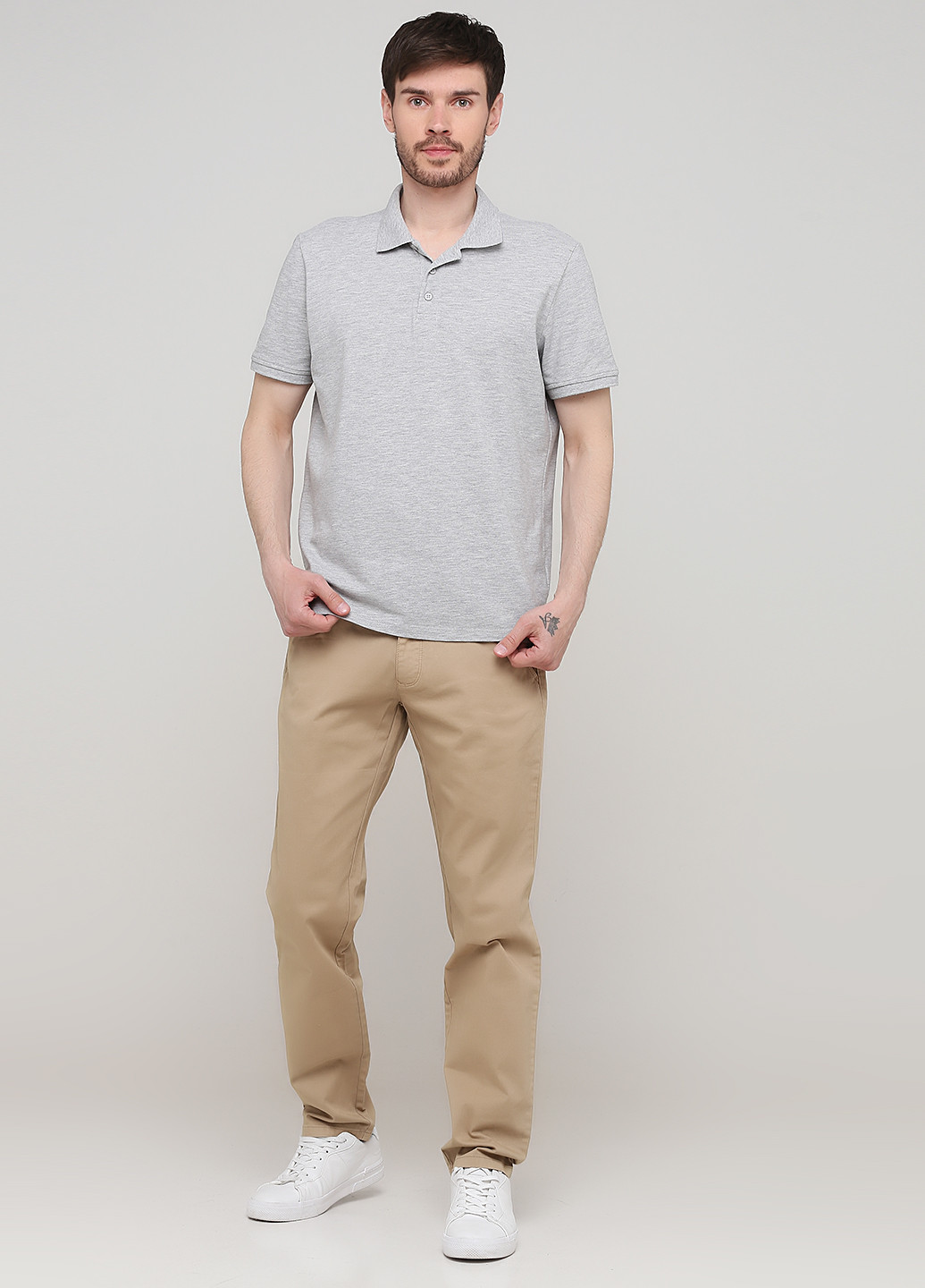 Бежевые кэжуал демисезонные прямые брюки Casa Moda