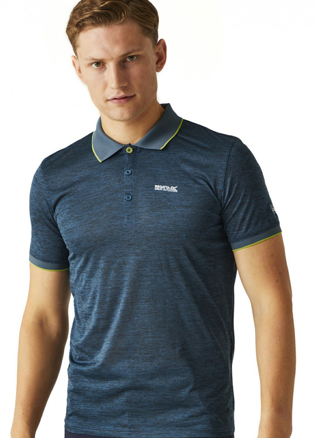 Синяя футболка-поло для мужчин Regatta меланжевая