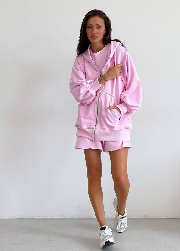 Спортивный костюм Тройка(кофта на змейке с капюшоном, прямые шорты и майка) ZF inspire (253969231)