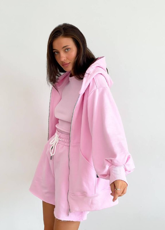 Спортивный костюм Тройка(кофта на змейке с капюшоном, прямые шорты и майка) ZF inspire (253969231)