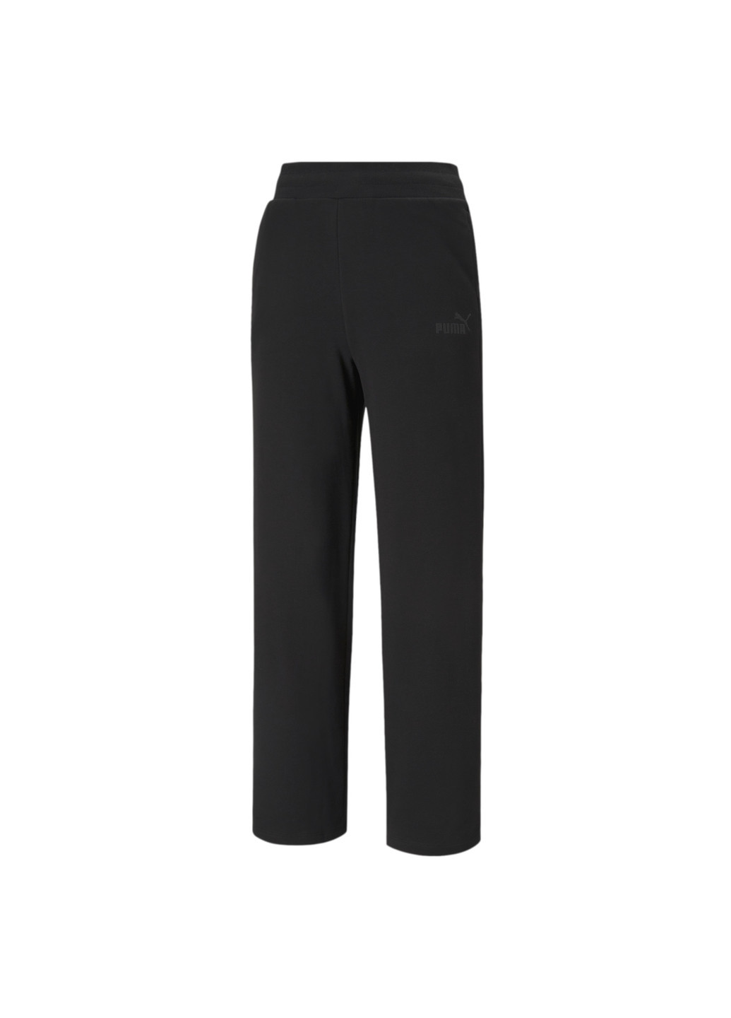 Черные демисезонные штаны essentials embroidered women's wide pants Puma