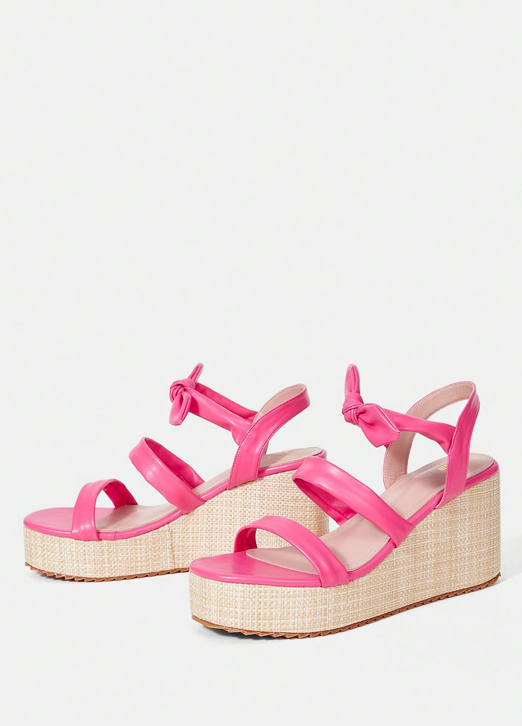 Розовые босоножки SHEIN без застежки с бантом