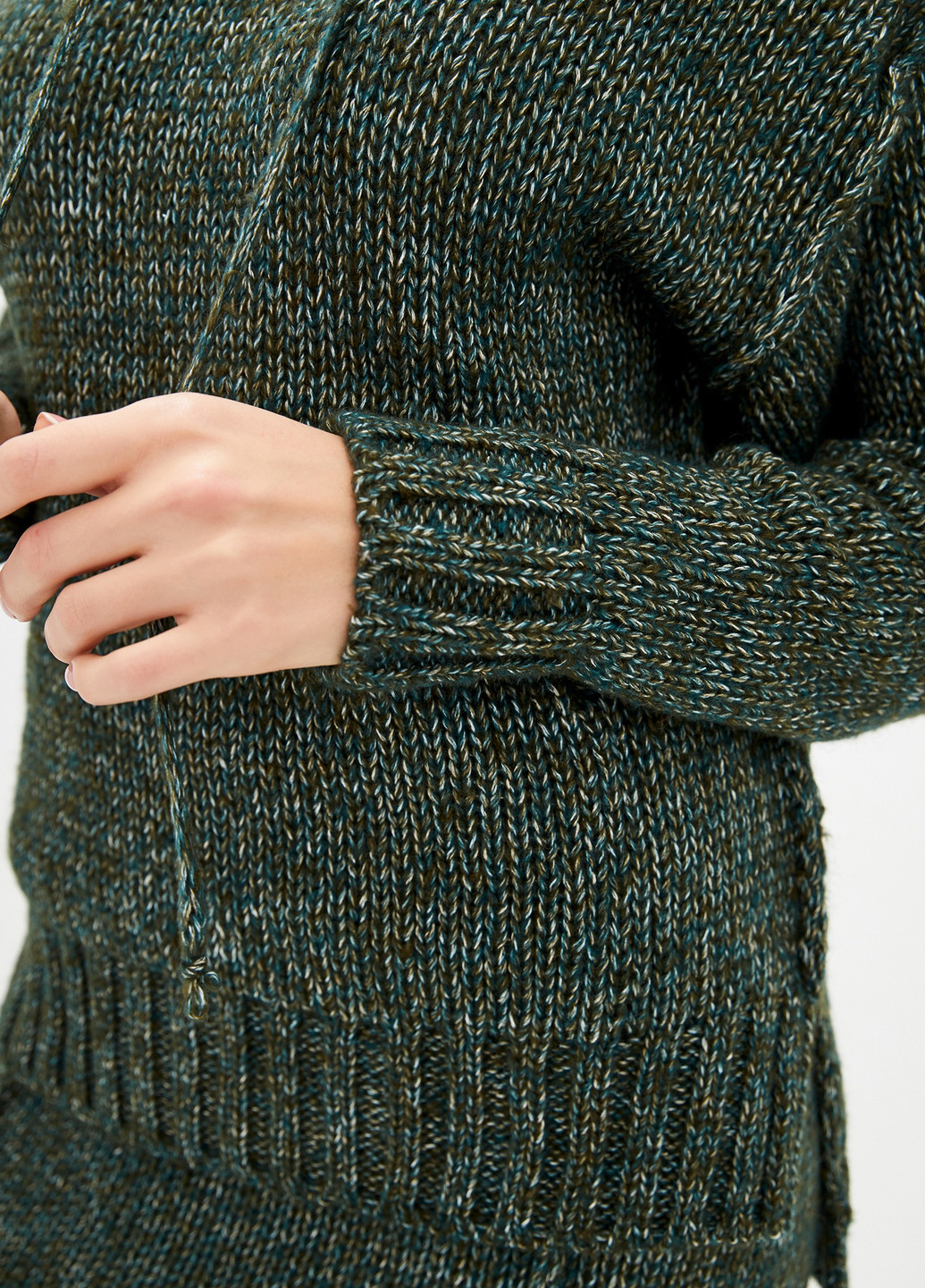 Костюм (свитер, юбка) Sewel юбочный меланж темно-зелёный кэжуал акрил