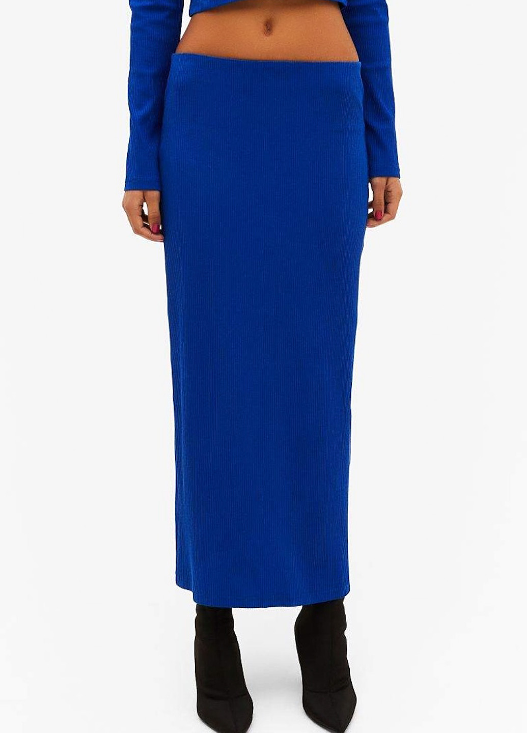 Синяя кэжуал однотонная юбка Monki