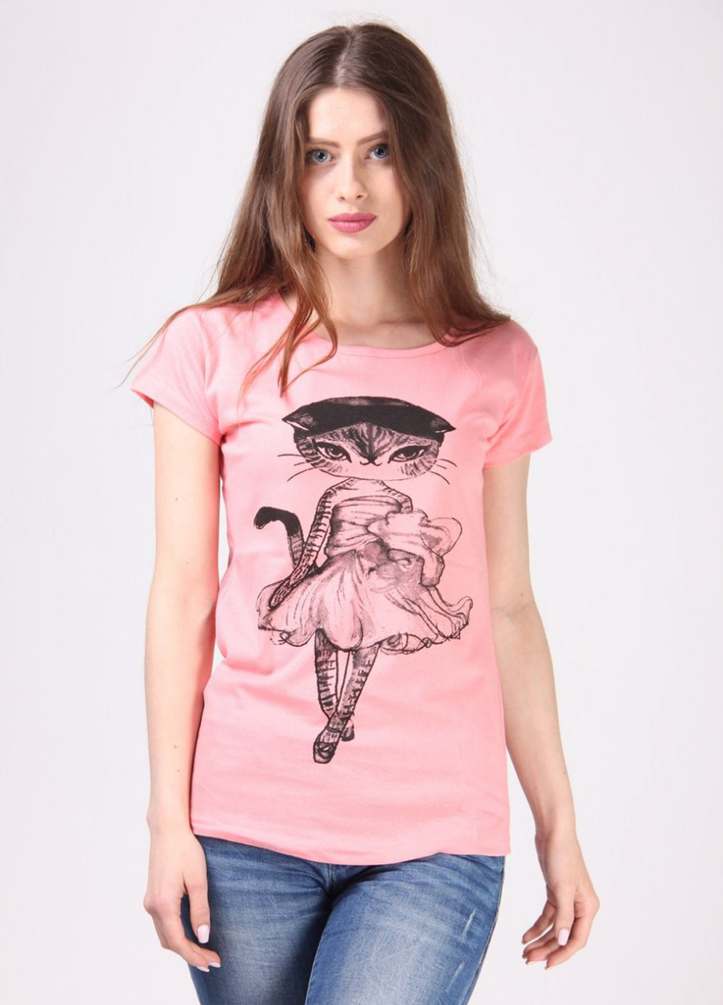 Бледно-розовая летняя футболка Poncik