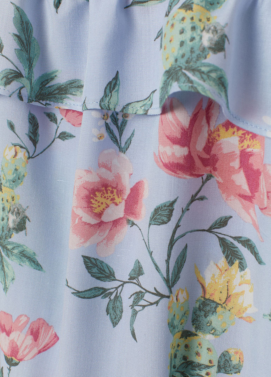 Голубая цветочной расцветки блузка H&M демисезонная