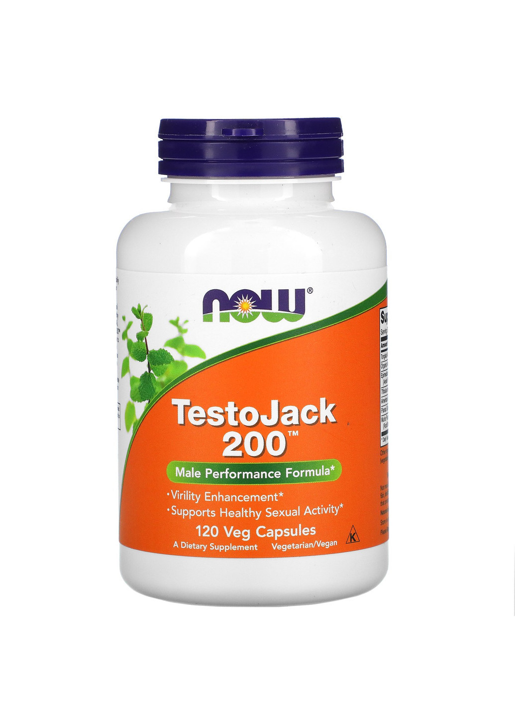 Тестостерон (TestoJack 200) 120 рослинних капсул Now Foods (251794862)