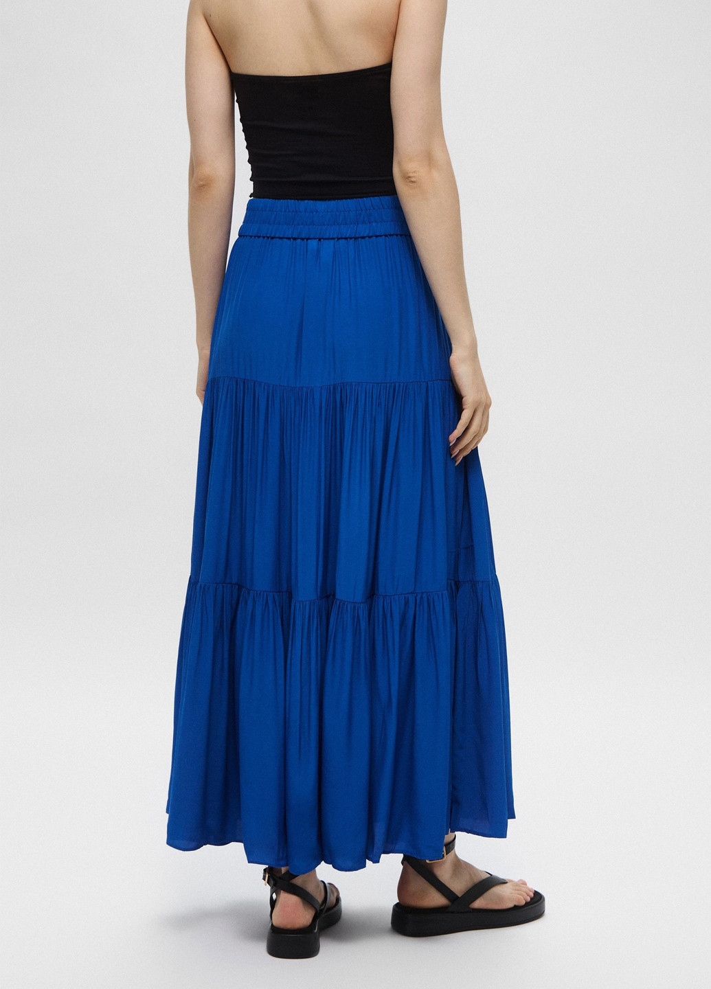 Синяя кэжуал однотонная юбка H&M