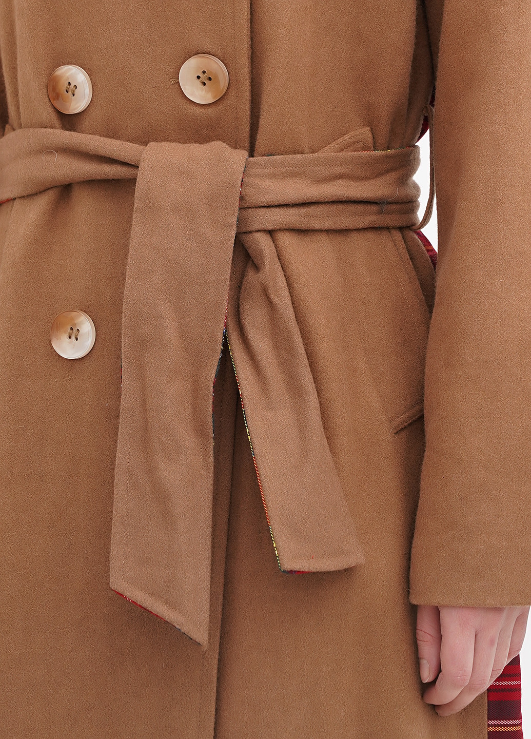 Светло-коричневое демисезонное Пальто двубортное Normcore firenze