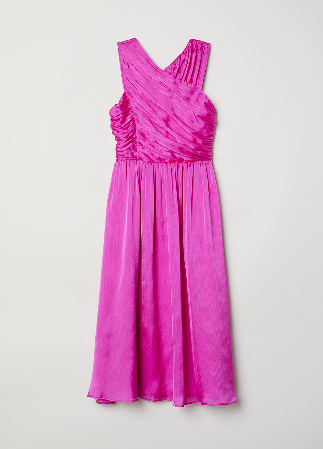 Фуксинова (кольору Фукія) кежуал плаття кльош H&M однотонна