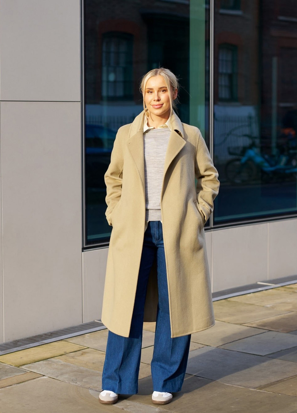 Бежеве демісезонне Пальто Uniqlo