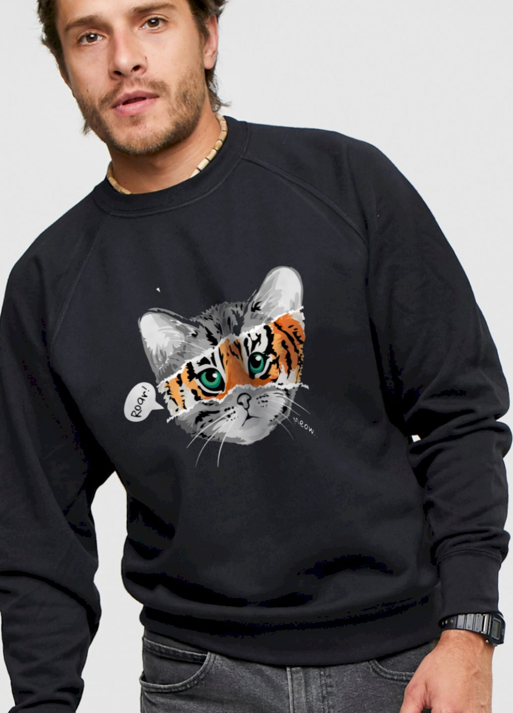 Черный свитшот мужской YAPPI рисунок (251424214)